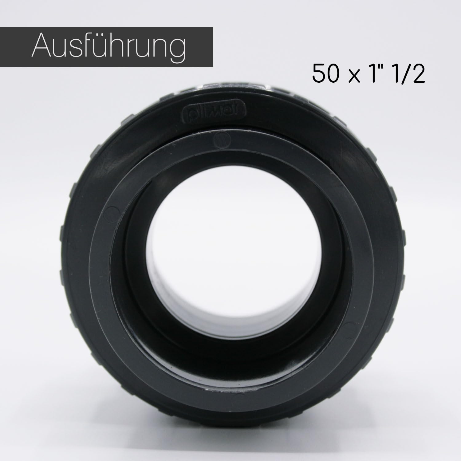 2x PVC Verschraubung 50mm x 1 1/2 Zoll I Klebemuffe x Außengewinde I Lösbare Rohrverbindung mit O-Ring I PVC-U Fitting für Poolverrohrung Pumpen Armaturen und Durchflussmesser I bm163