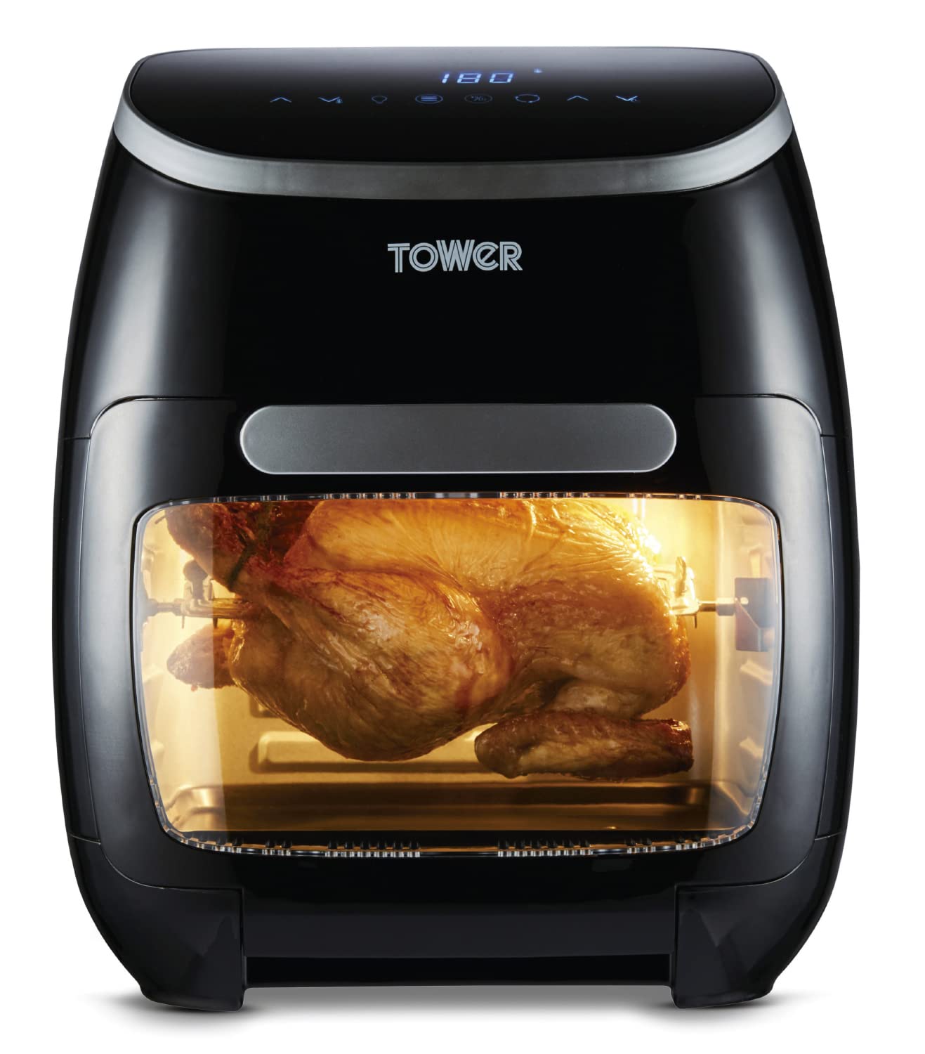 Tower T17039 Xpress Pro Air Fryer - Cyfrowy mini piekarnik elektryczny 5 w 1 - Cyfrowy piekarnik elektryczny 5 w 1 - Frytkownica bezolejowa - Frytkownica elektryczna z szybką cyrkulacją powietrza, minutnik 60 minut, 11 l, 2000 W, czarny