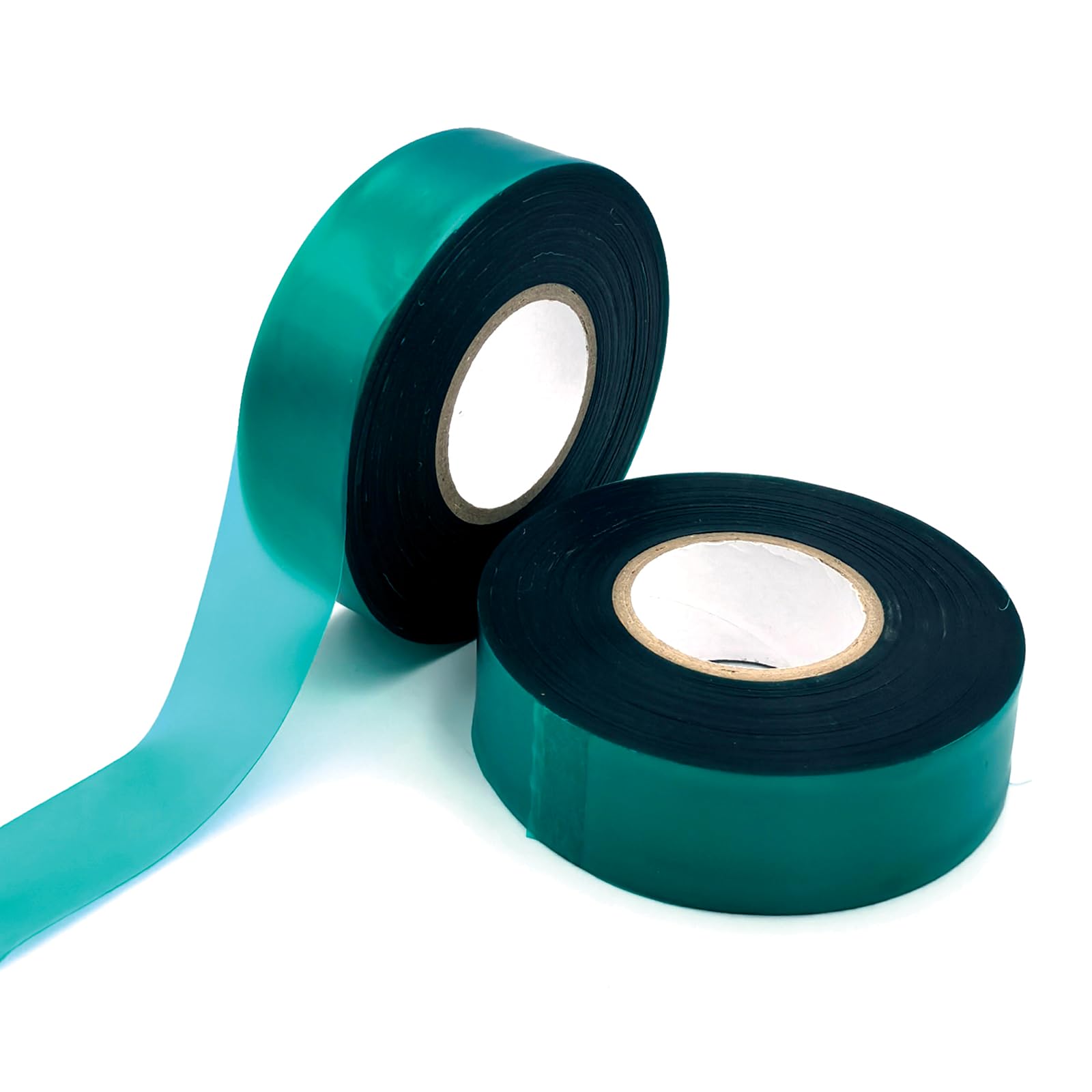 2 rollos de cinta elástica para atar plantas de jardín, cinta gruesa para plantas, estaca de vinilo verde para uso en interiores y exteriores, 2,5 cm de ancho por 40 m de largo