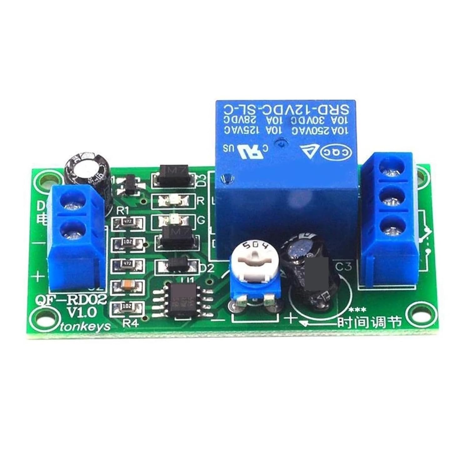 Time Delay Relay Module Timer Switch Board 12V DC 0-60s Adjustable Timing Turn Off