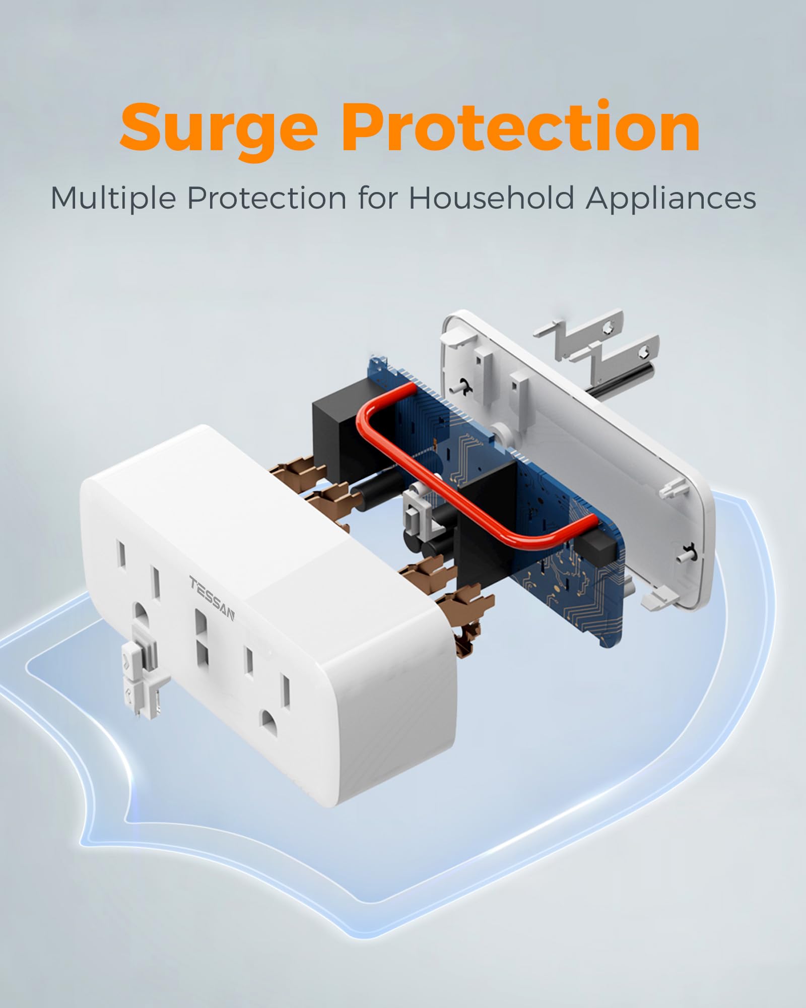 TESSAN 2 Pack Smart Plug WiFi Smart Outlet with Dual Sockets Compatible with Alexa and Google Home Remote — view 9