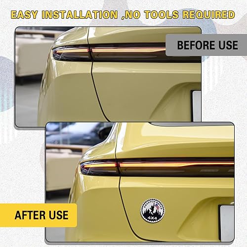 Miniatura 5 de Emblemas 3D para automóvil, emblema clasificado con la bandera estadounidense de Squatch, insignia automotriz de metal de 4 x 4, calcomanías