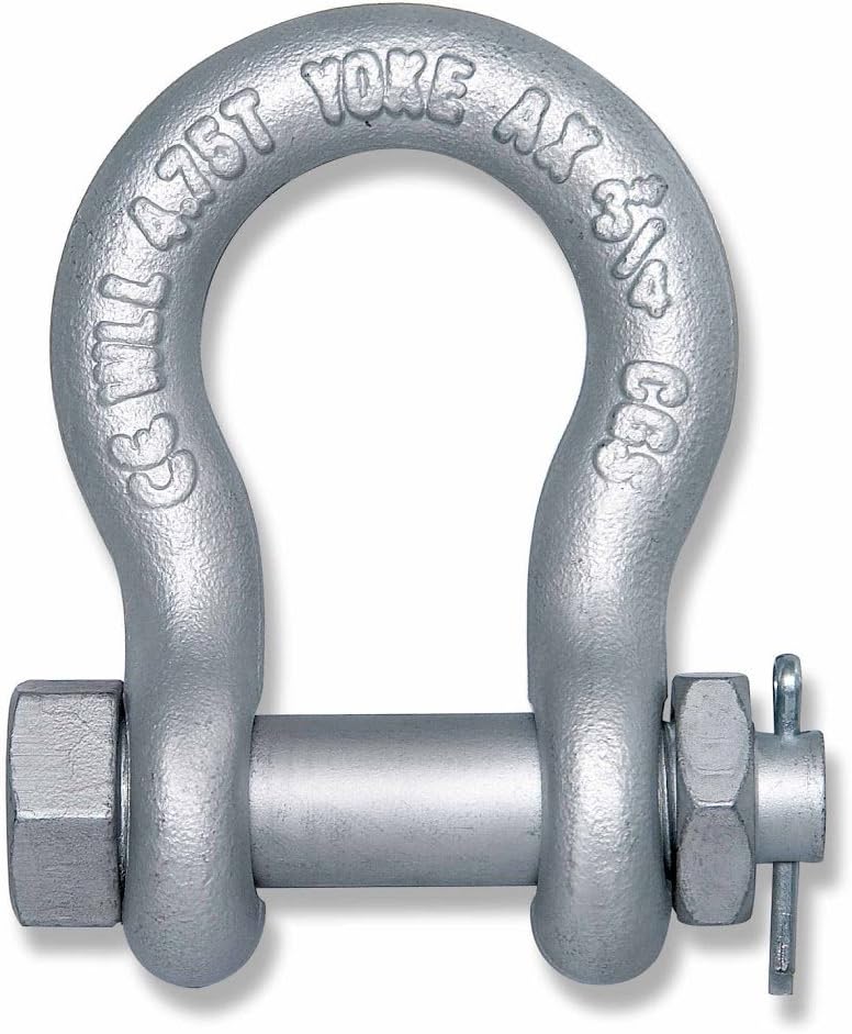 8-838-16 YOKE Carbon Anchor Shackle with Bolt, Large