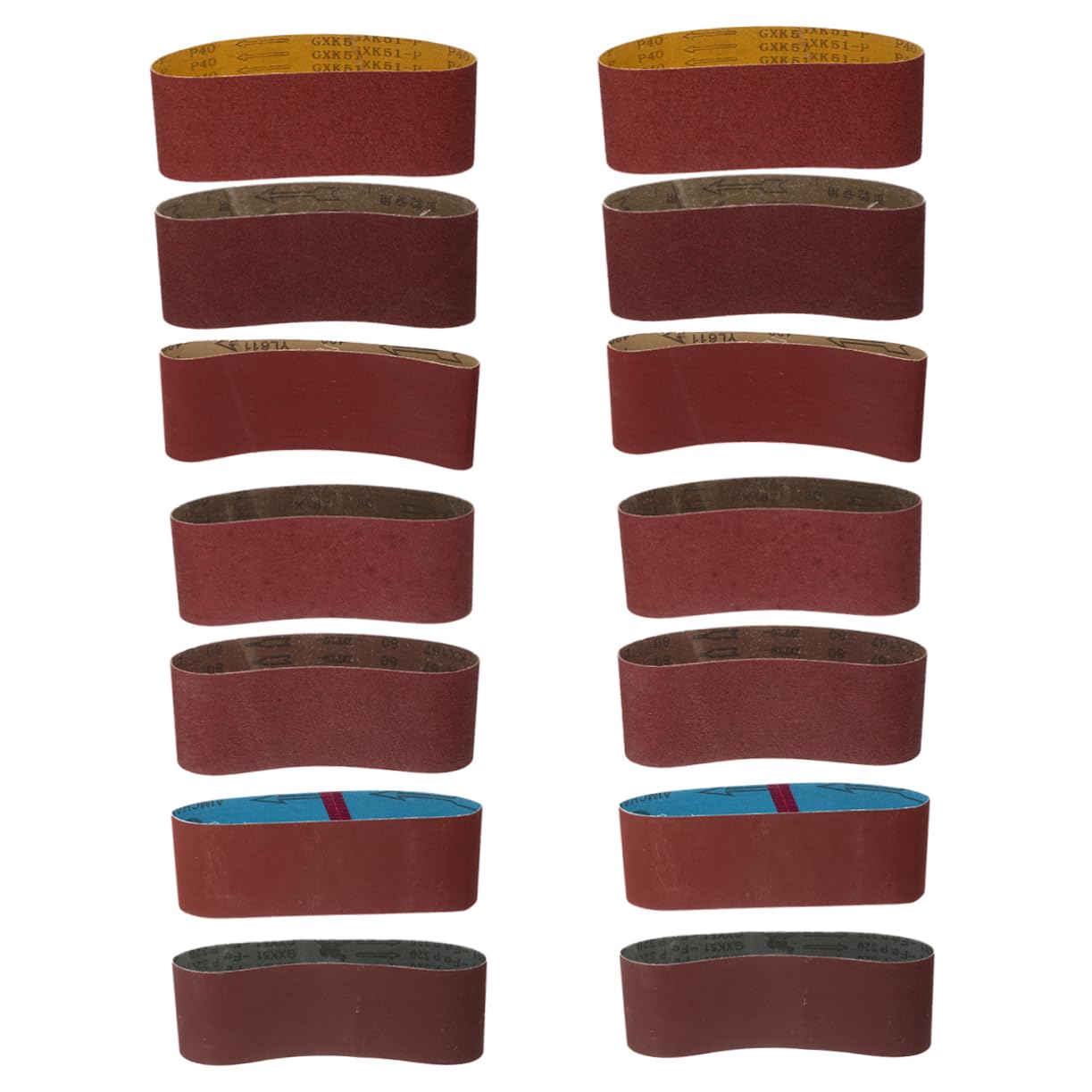 Luxshiny 14pcs Striped Sanding Belt Sandpaper for Grinder Woodworking Sandpaper Metal Polishing Abrasive Belt