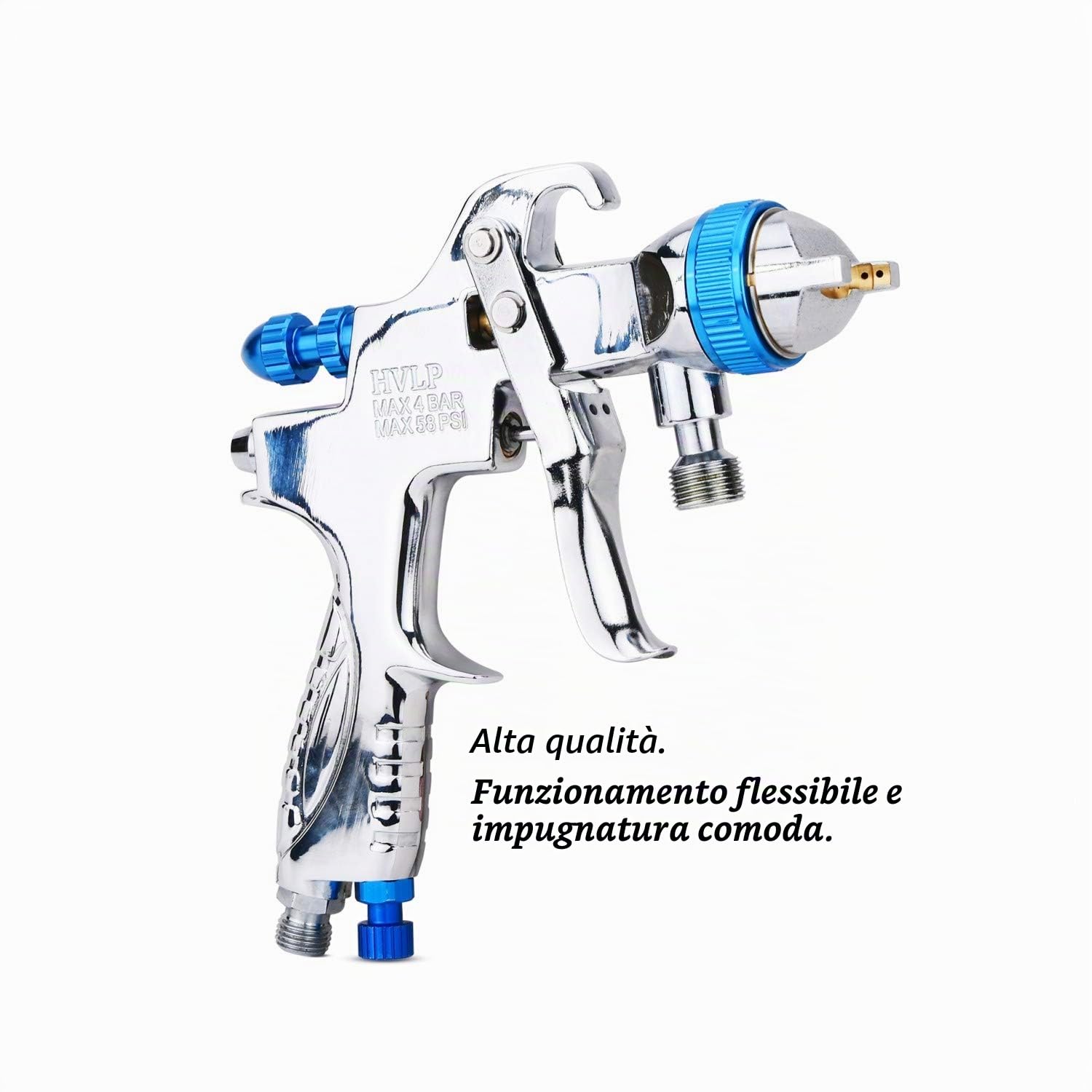 HVLP, pistola a spruzzo professionale ad aria compressa, 1,7 mm, per auto, casa e mobili