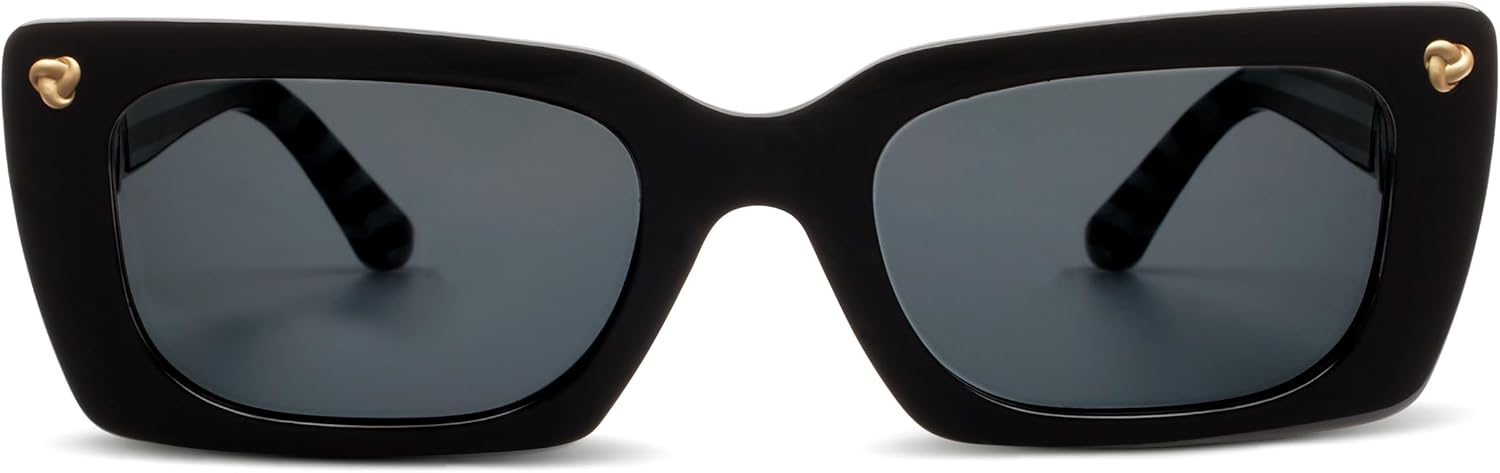 Peepers by PeeperSpecs Women's Skipper Reading Sunglasses Rectangular, Black, 1.50 + 1.5
