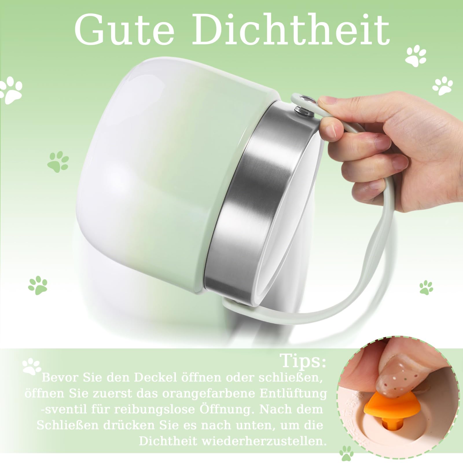 Contenitore Termico per Alimenti, Thermos per Alimenti 1200 ml, con Cucchiaio Pieghevole, Grande Capacità Contenitore Termico di Acciaio Inossidabile, per Campeggio, Palestra, Verde