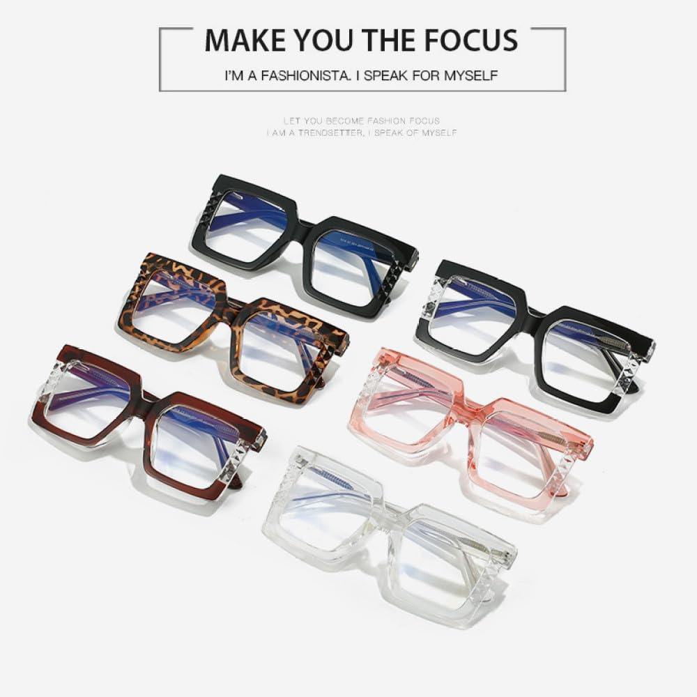 Gafas cuadradas a juego de colores UV400 Placa de desgaste Gafas con férula