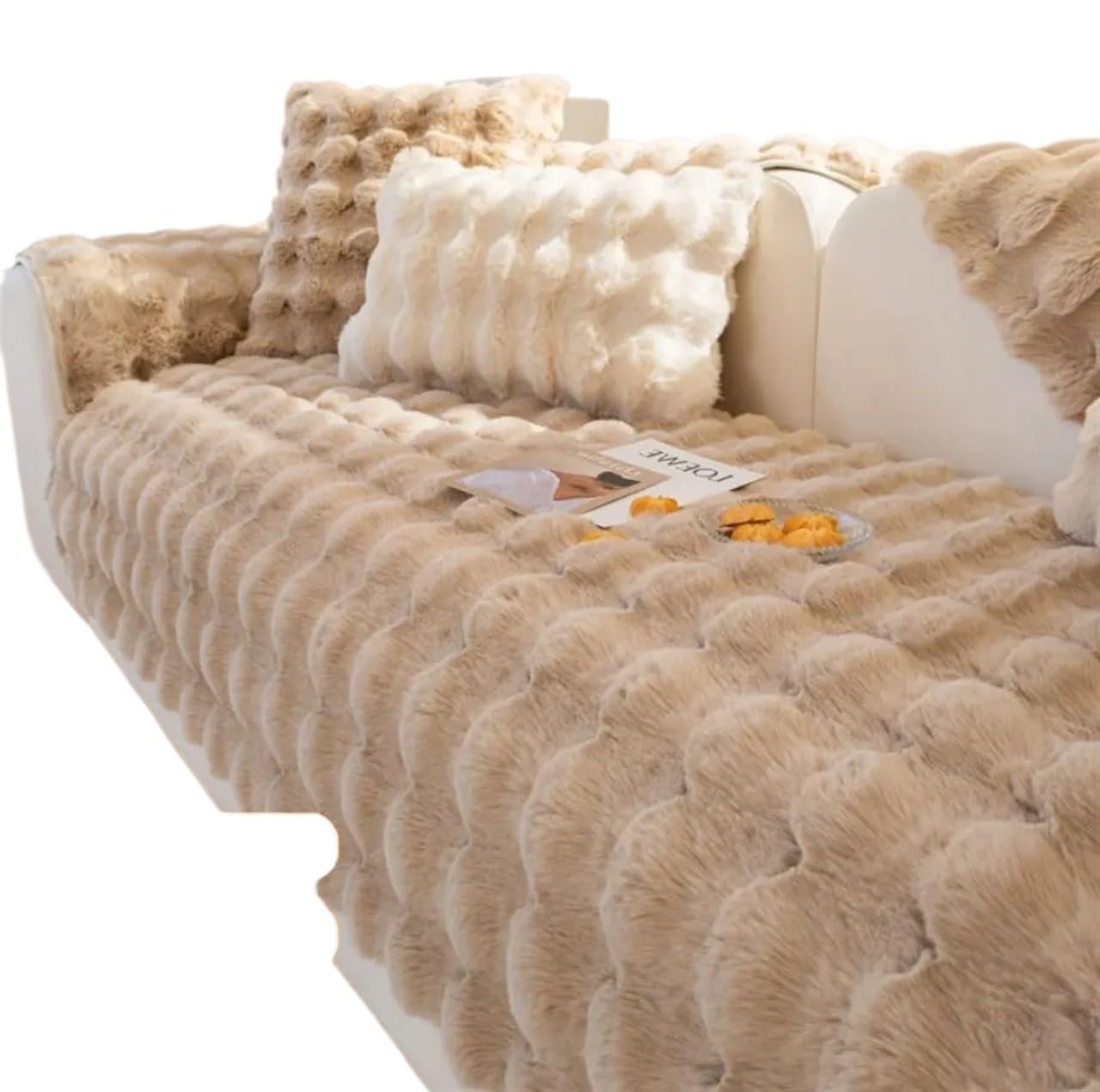 Housse de canapé d'hiver en peluche pour un salon moderne et chaleureux