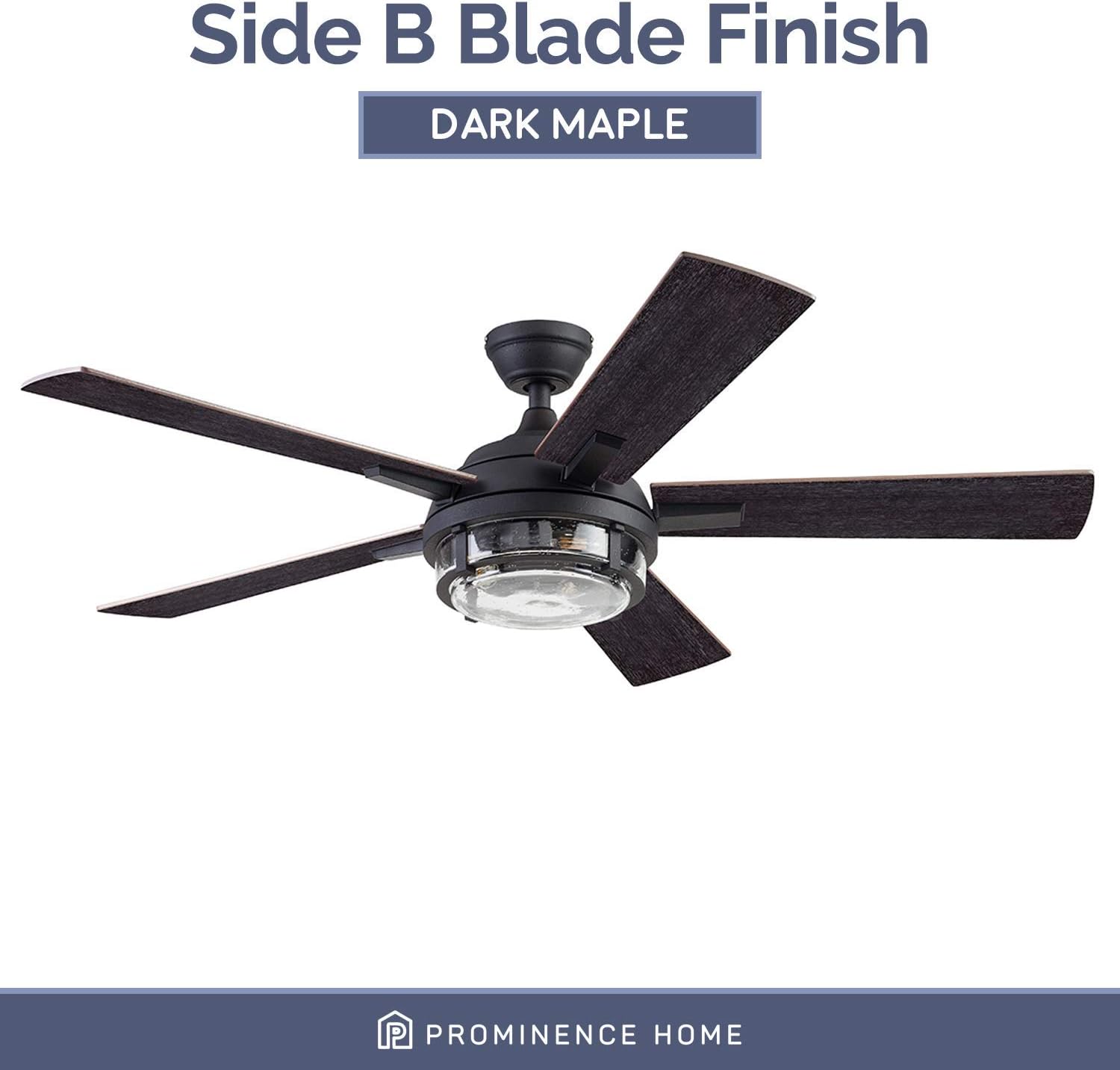 Prominence Home 51484-01 Freyr Ceiling Fan, 52, Textured Black - - 