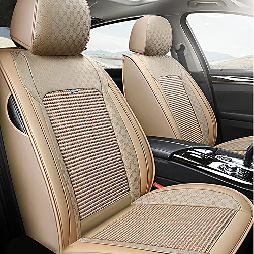 maiqiken Housse de Siège Auto pour Opel Corsa 2007-2020 Kit Complet 5 Places - Utilisation Toutes Saisons - Beige