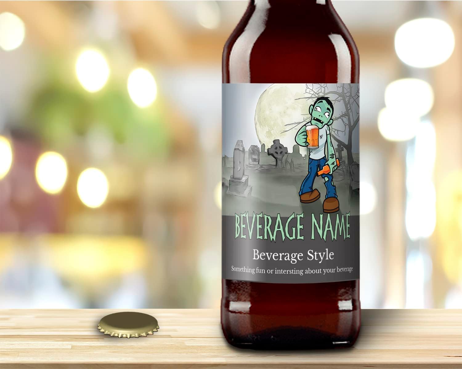 Personalized Custom Beer Labels- Set of 30 Removable and Reusable Reusable Beer Labels for Home Brewers and Winemakers- Raining Beer 4x3.3