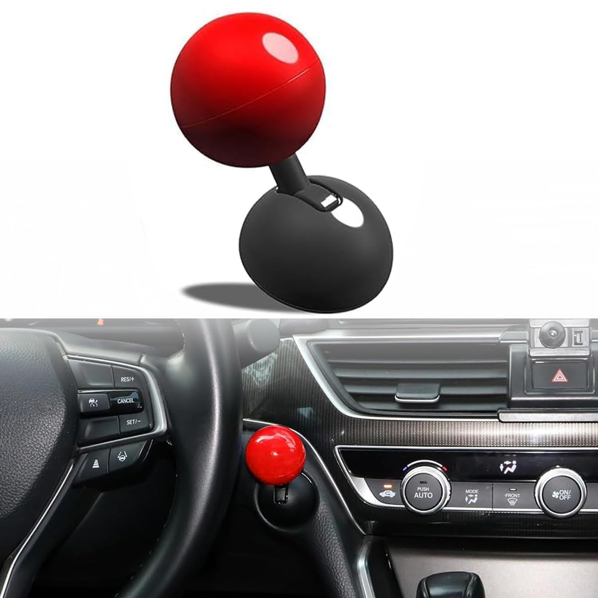 Pattmitt Push Start Joystick Car Engine Start Stop Cover Protector Funny Car Ignition Automotive One-Touch Start Button, Engine Stop Button Joystick Full Metal Ball-bar-image-28