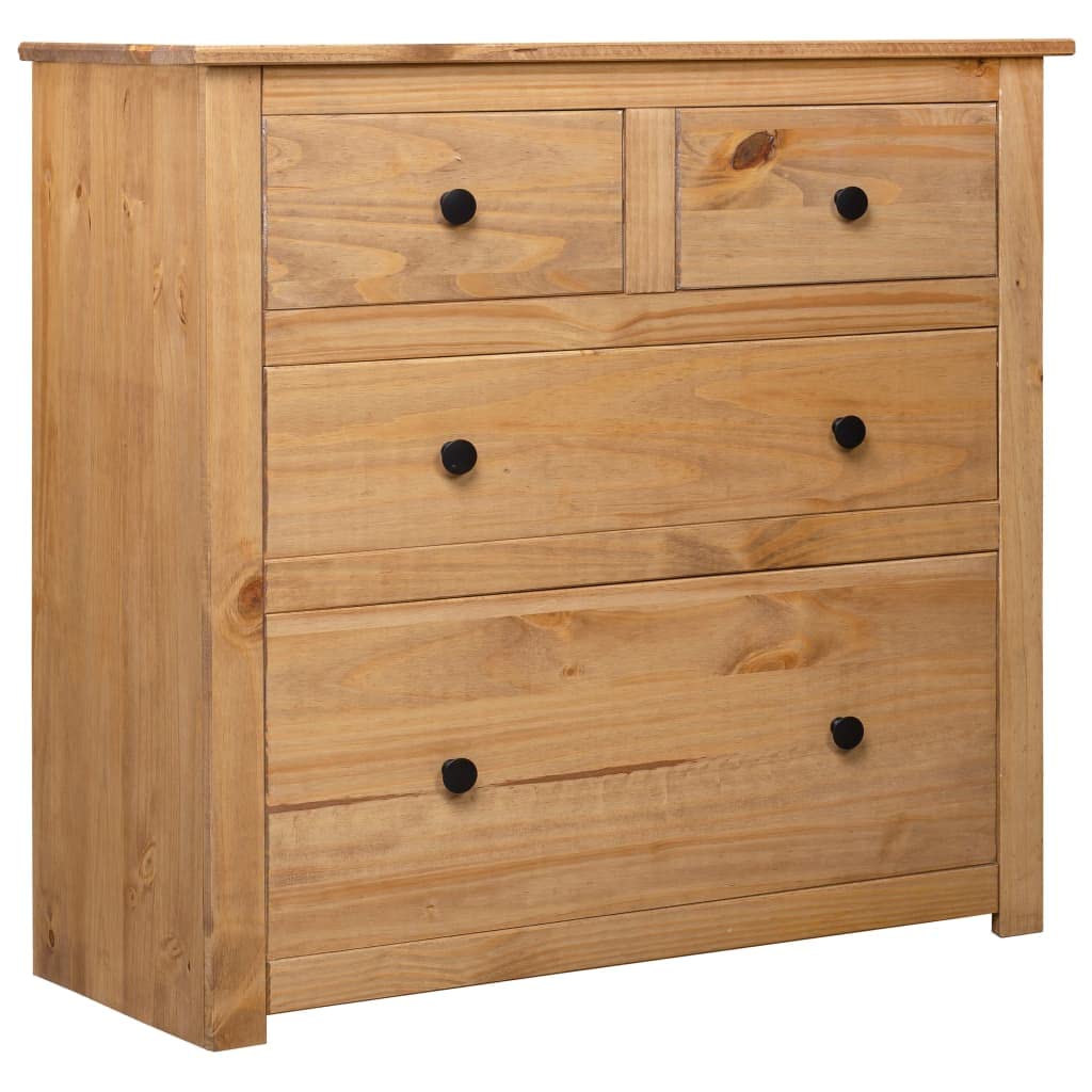 Aparador de madera maciza, 80 x 40 x 83 cm, de pino Panamá, natural, para cocina, pasillo, salón, dormitorio, rústico, resistente, ahorra espacio