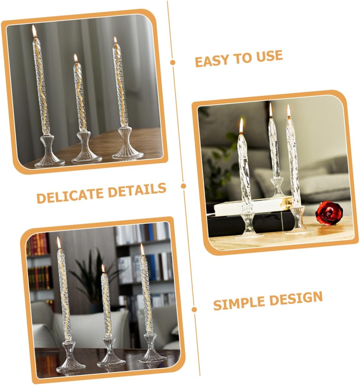 Levemolo 3pcs Vintage Glass Candle Oil Lamp Rustic Kerosene Lamp for Night Indoor Decorative Oil