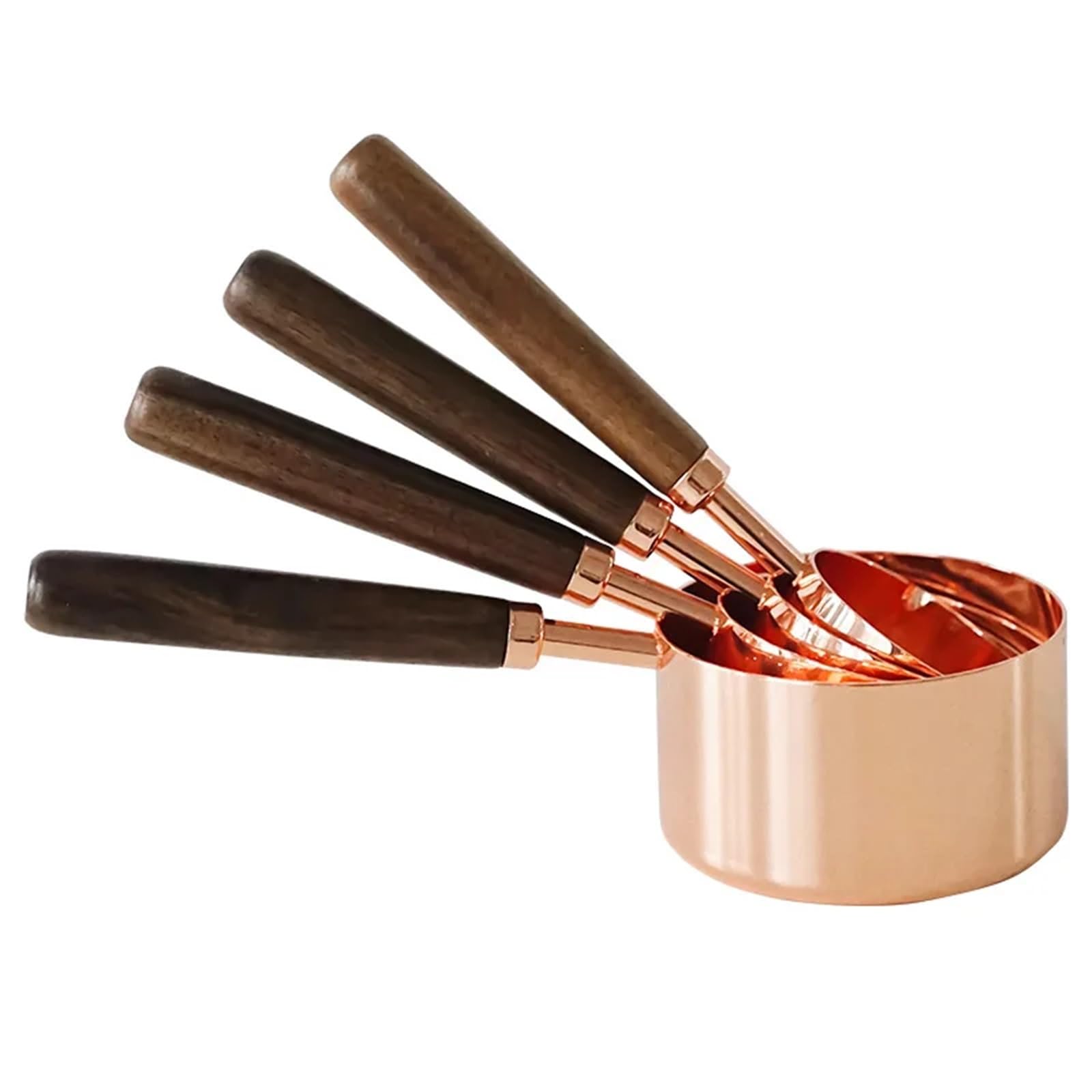 Juego de 8 tazas medidoras for hornear, cucharas oro rosa para Medir Líquidos y Sólidos