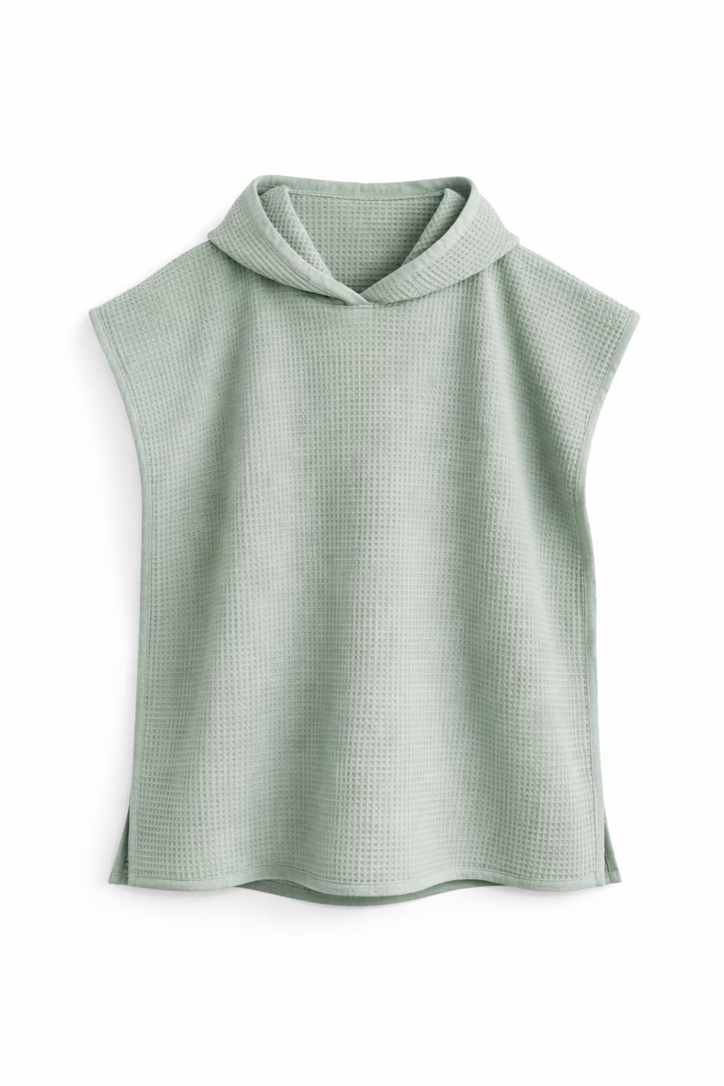 MIMUSELINA Badeponcho Kinder aus 100% Baumwoll-Musselin | Badeponcho und Badetuch in einem | Leicht, saugfähig und schnelltrocknend | Für Bad, Strand und Pool | Spanien | Våffel Minze