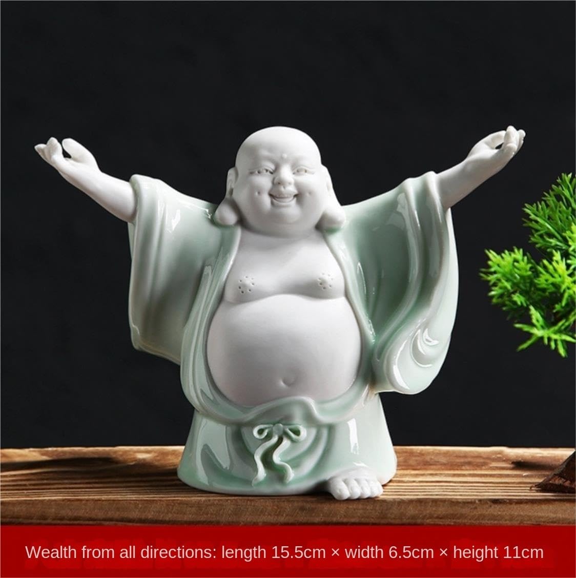 Figura de Buda de Decoración Estatua De Cerámica De Buda Sonriente Para La Buena Suerte, Estatua De Buda Feliz Y Afortunado Para La Buena Suerte, Prosperidad, Decoraciones De Coches De Oficina Estatua
