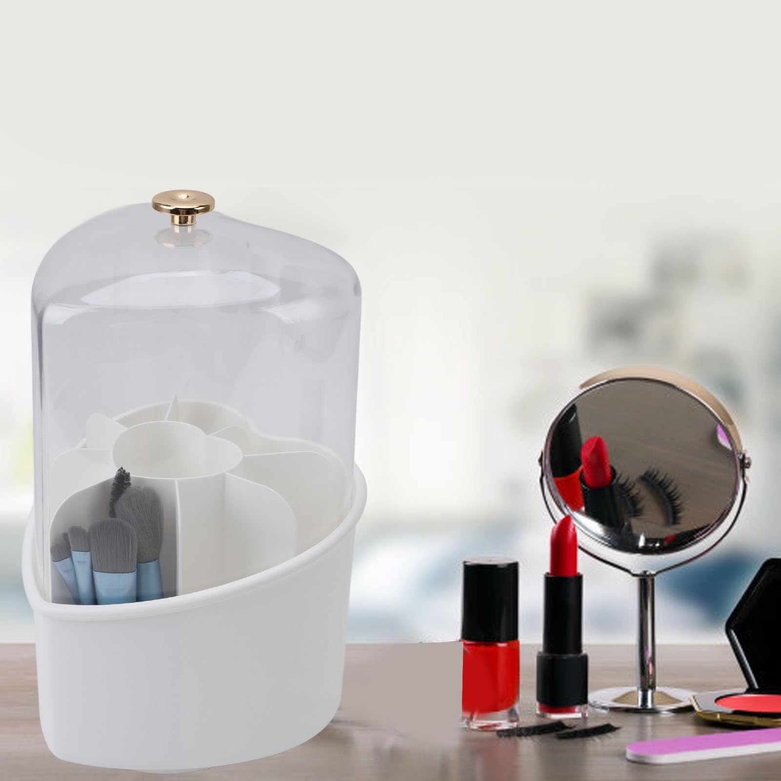 Bewinner Rotating Makeup Organizer with 8Pcs Makeup Brushes Kit - Image 4