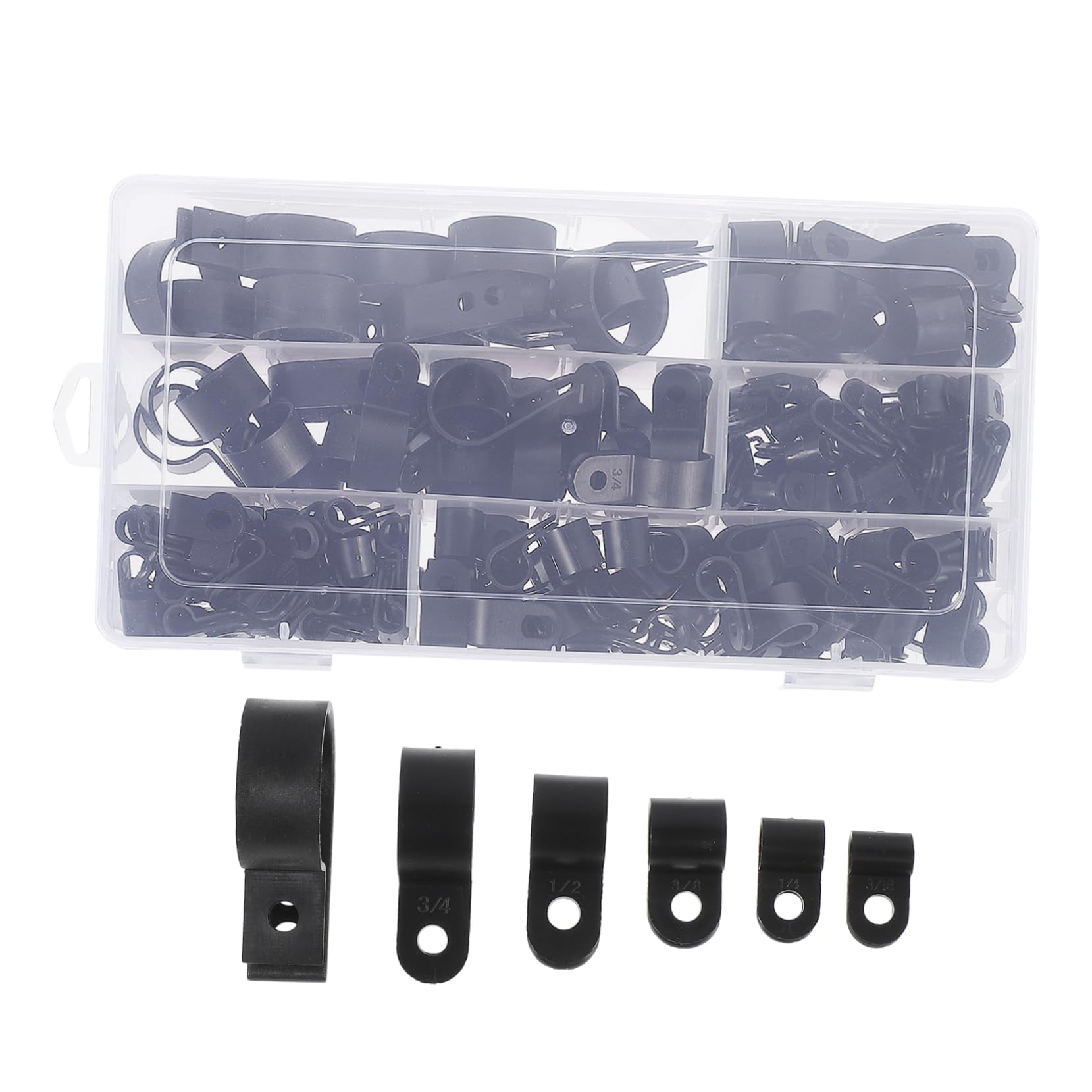 Kabelkanäle. Kabelclips vom Typ R aus Nylon, Kabel-Organizer-Set for Kabelmanagement und ordentliche Kabel