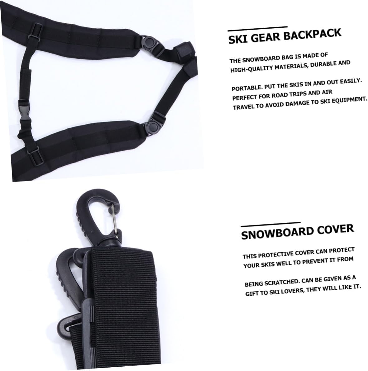 Abaodam Snowboard Bag Snowboard Cover Lightweight Sturdy with Shoulder Strap for Convenient Ski Gear Transport and Protection
