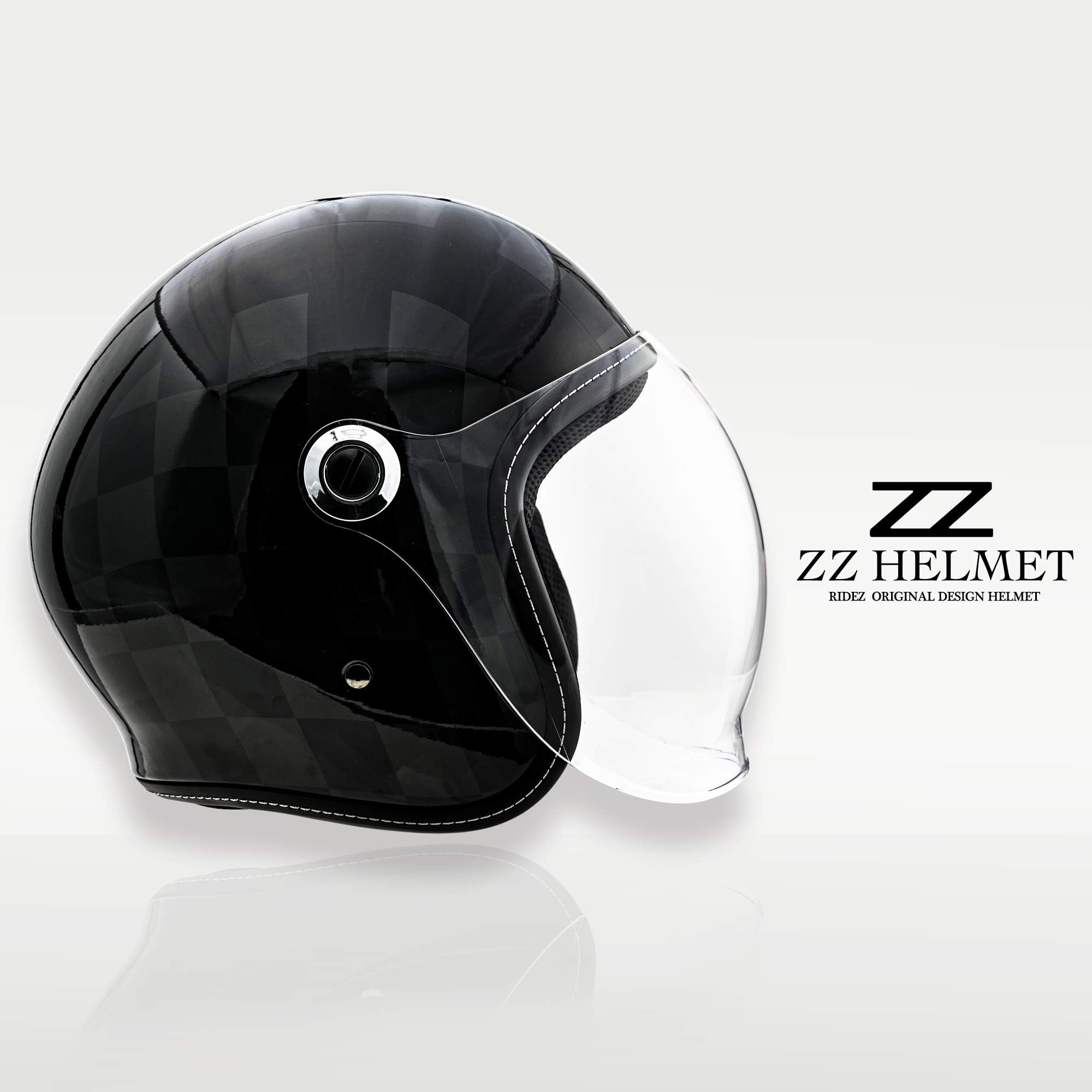 Amazon | RIDEZ ZZ バイク ジェットヘルメット UVシールド バックル式
