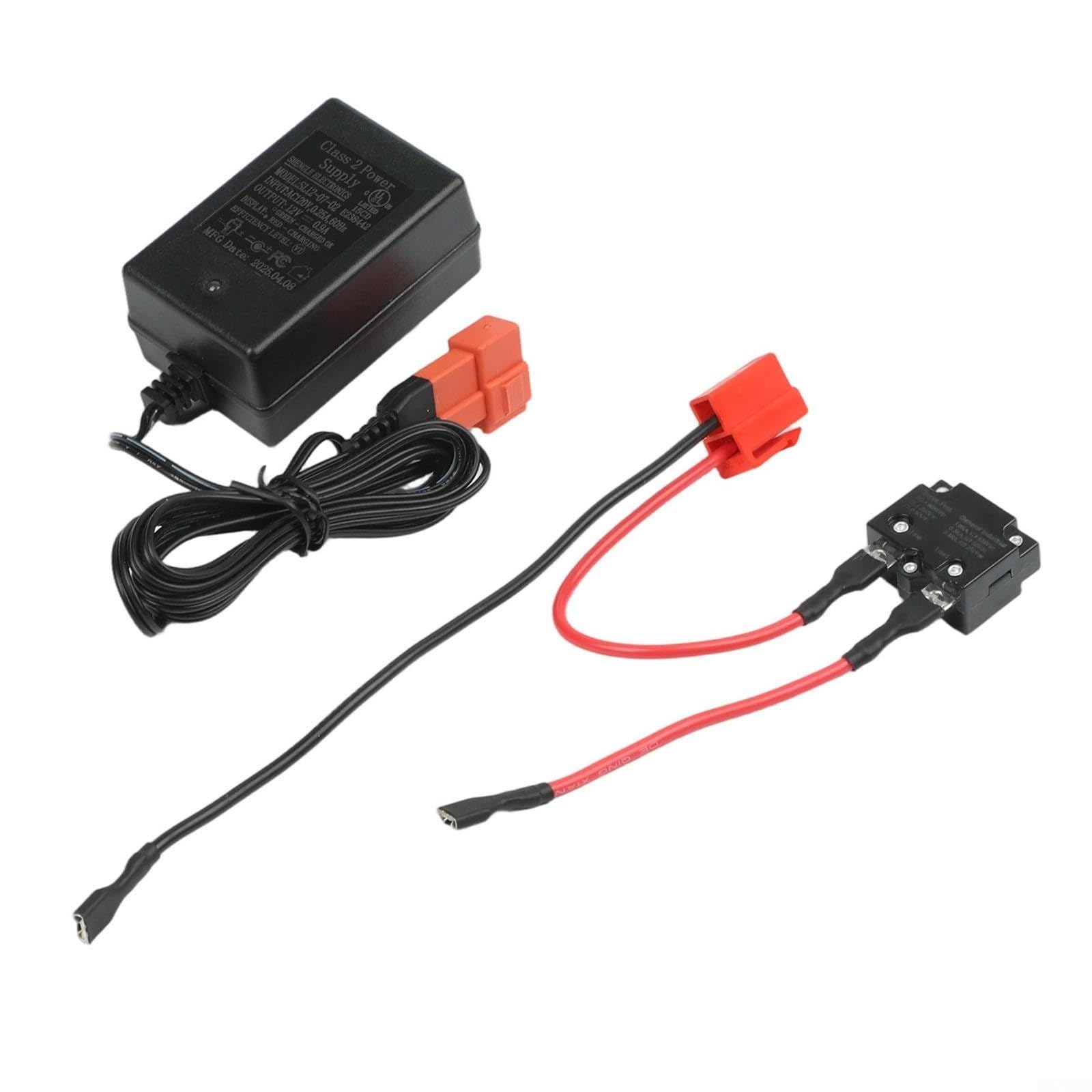 VEYFIY Compact 6V/12V for CHARGER for Kids Ride-On Toys, 2-Pin Square Battery Connector for X6, for KID for TRAX, for GMC Electric Cars, Overcharge Protection(12V)