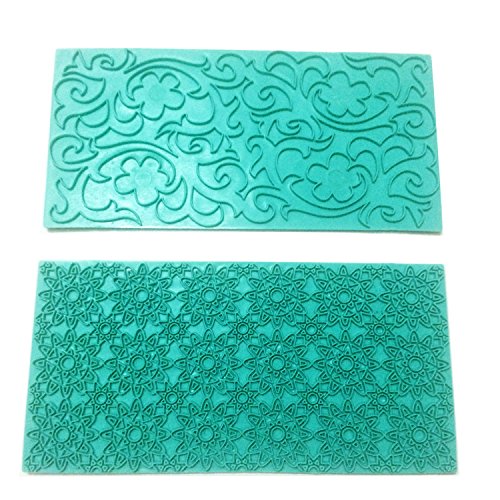 Gobaker Imprint Mat Set Gumpaste Flower Deisgn Press Mold Fondant Cake Embosser For Cupcake Top Decoration #TOP7