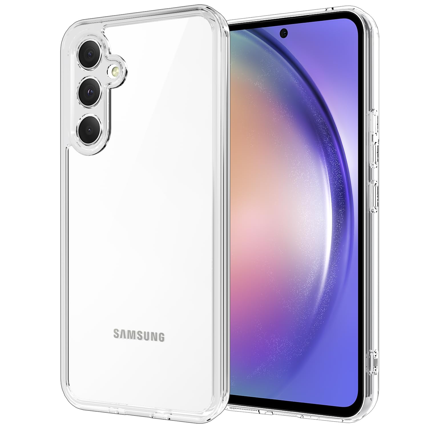 TENOC Phone Case for Samsung Galaxy A54 5G, Clear Case Non-Yellowing Protective Bumper Hard Back Cover A54 Clear Anti-Yellowing