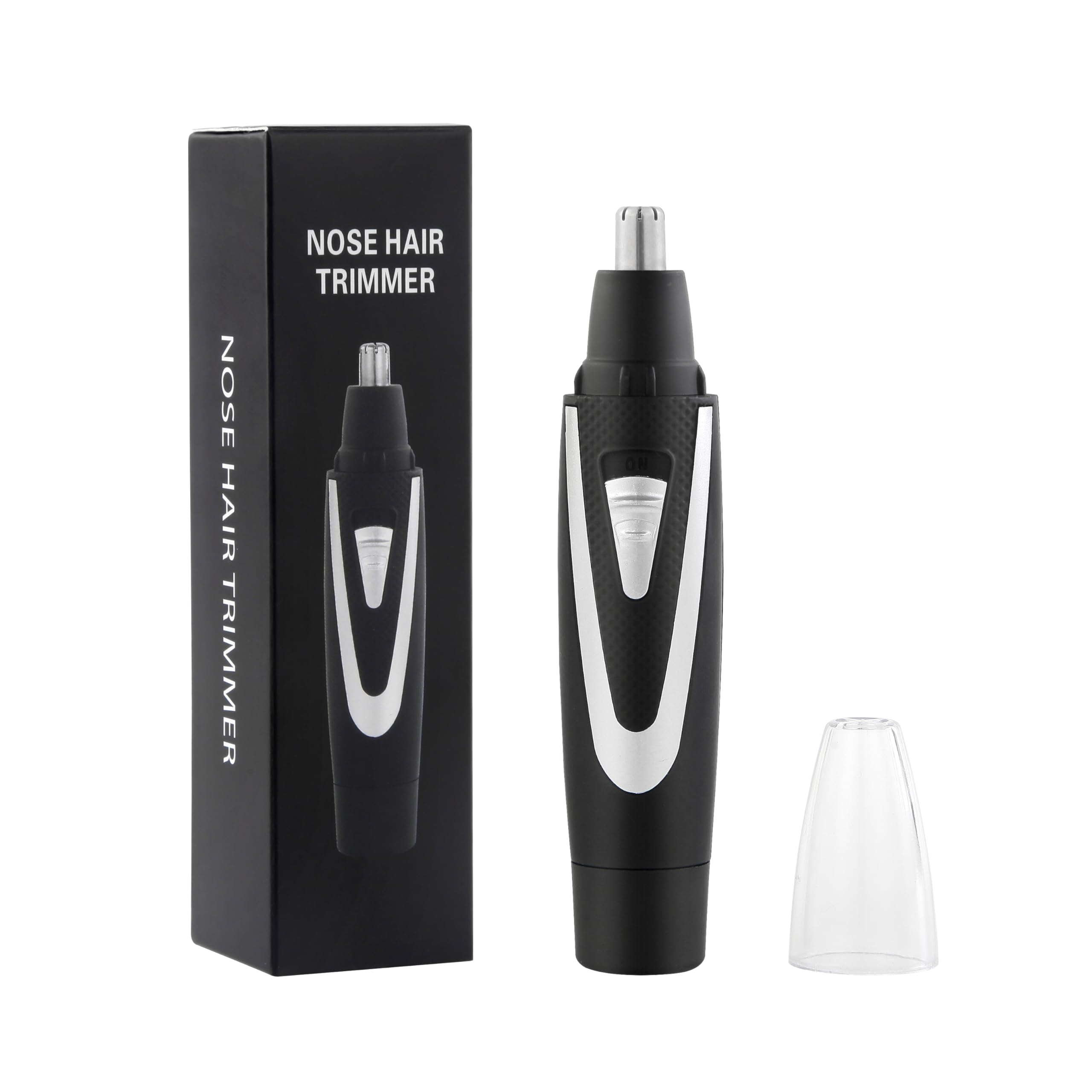 Ear and Nose Hair Trimmer Clippers: 2026 Professional Painless Eyebrow & Facial Hair Trimmers Remover for Men Women, Battery-Operated Nasal Clipper, Dual Edge Waterproof Blades for Easy Clean, Black