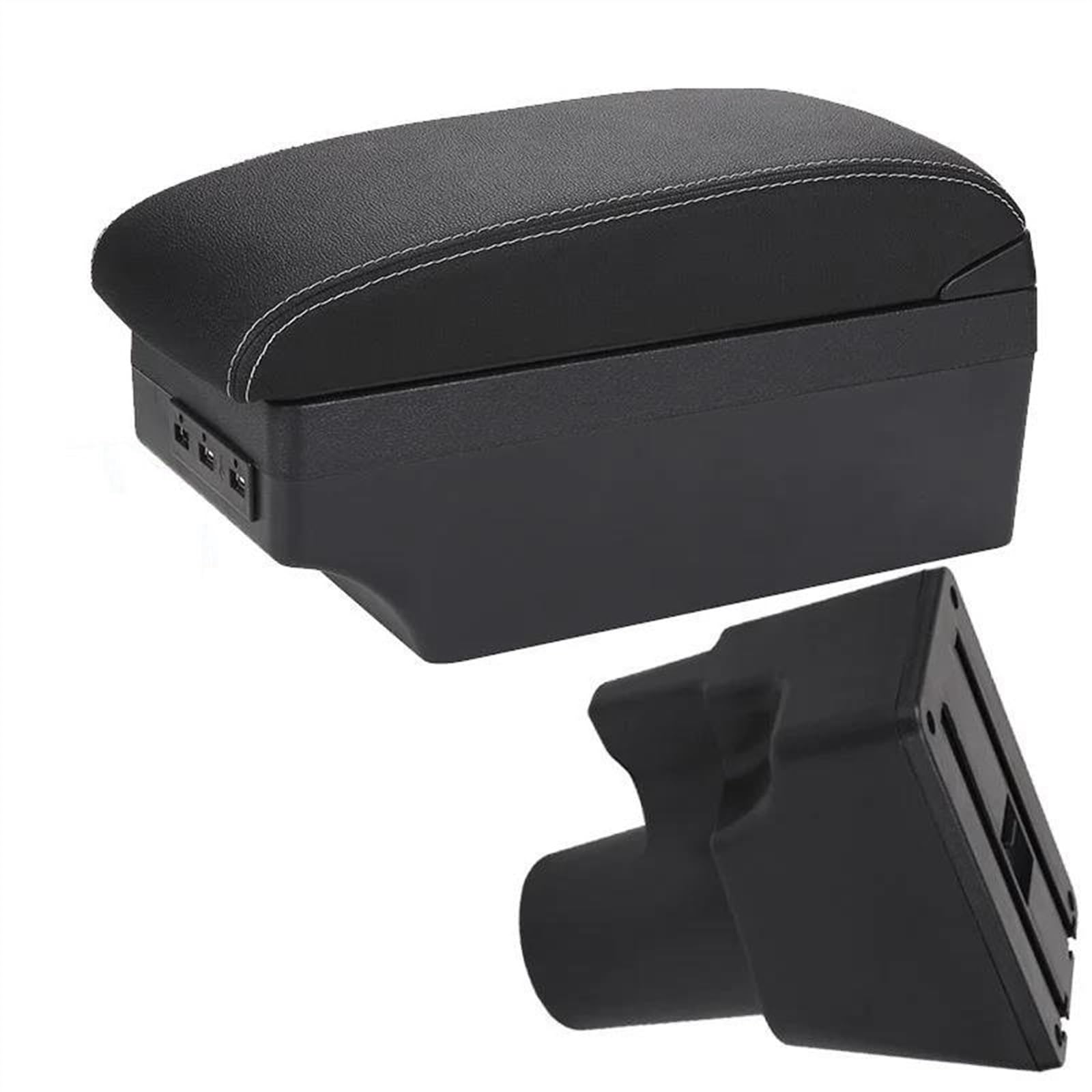 NOHEEU Armrest Box Car Interior Retrofit Parts Accessories Storage Simple Installation For Picanto 3X-Line(A3 Black white 7 USB)