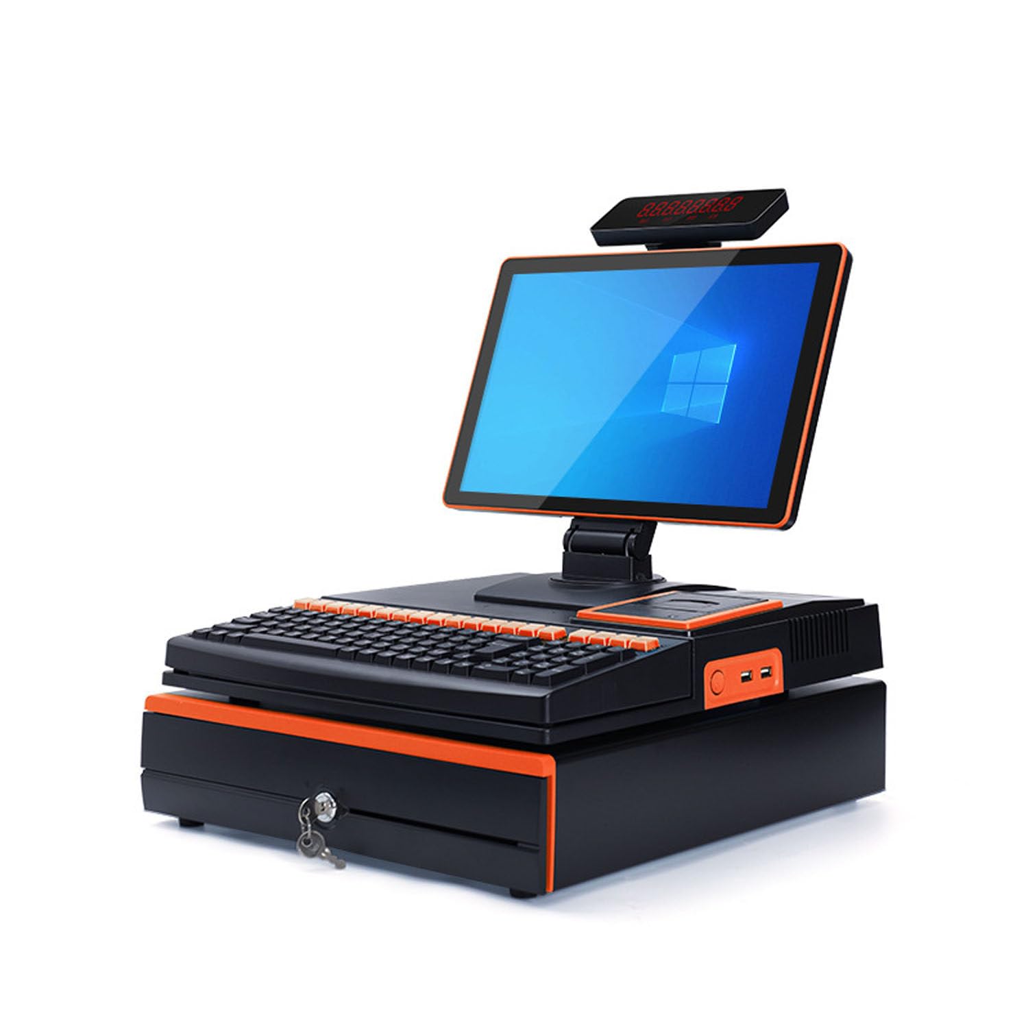 Máquina Caja Registradora Táctil Doble Pantalla,Tpv Tactil Hosteleria, 15,6" Plegable Multiángulo + 4G+128GB,Impresora Térmica 58mm + Escáner Portáti,Restaurante/Bar,Propietarios Single