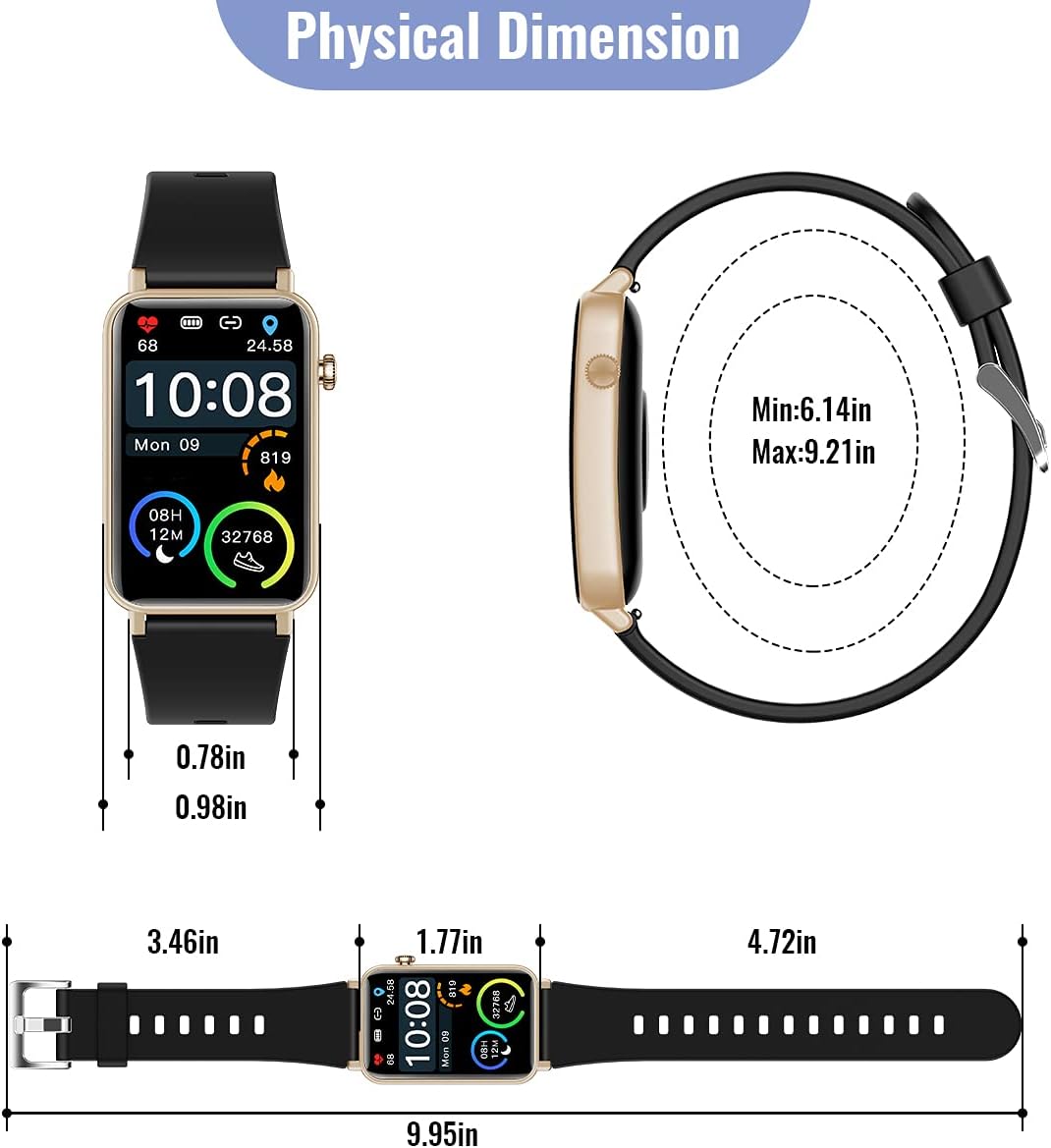 Buy CatShin Smart Watch,Fitness Tracker With Heart Rate Blood Oxygen Sleep  Monitor Calorie Step Message Notification,1.57Touch Screen,IP68 Waterproof  Fitness Watch For Women Men Smart Watches Android IOS Online in Indonesia.  B0924DTD13