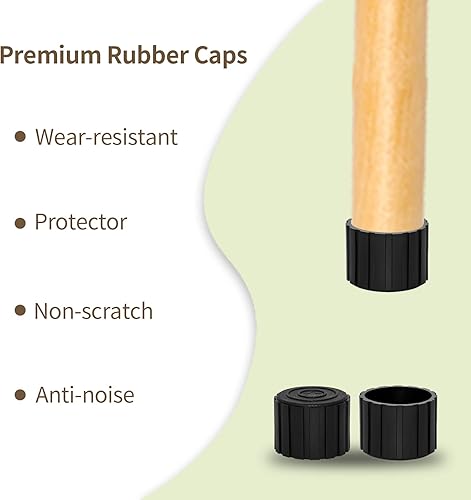 Miniatura 23 de Flyshop 8 tapas grandes para patas de silla, protectores de goma antideslizantes para patas de silla, fundas redondas de mesa para muebles, 2 Caucho