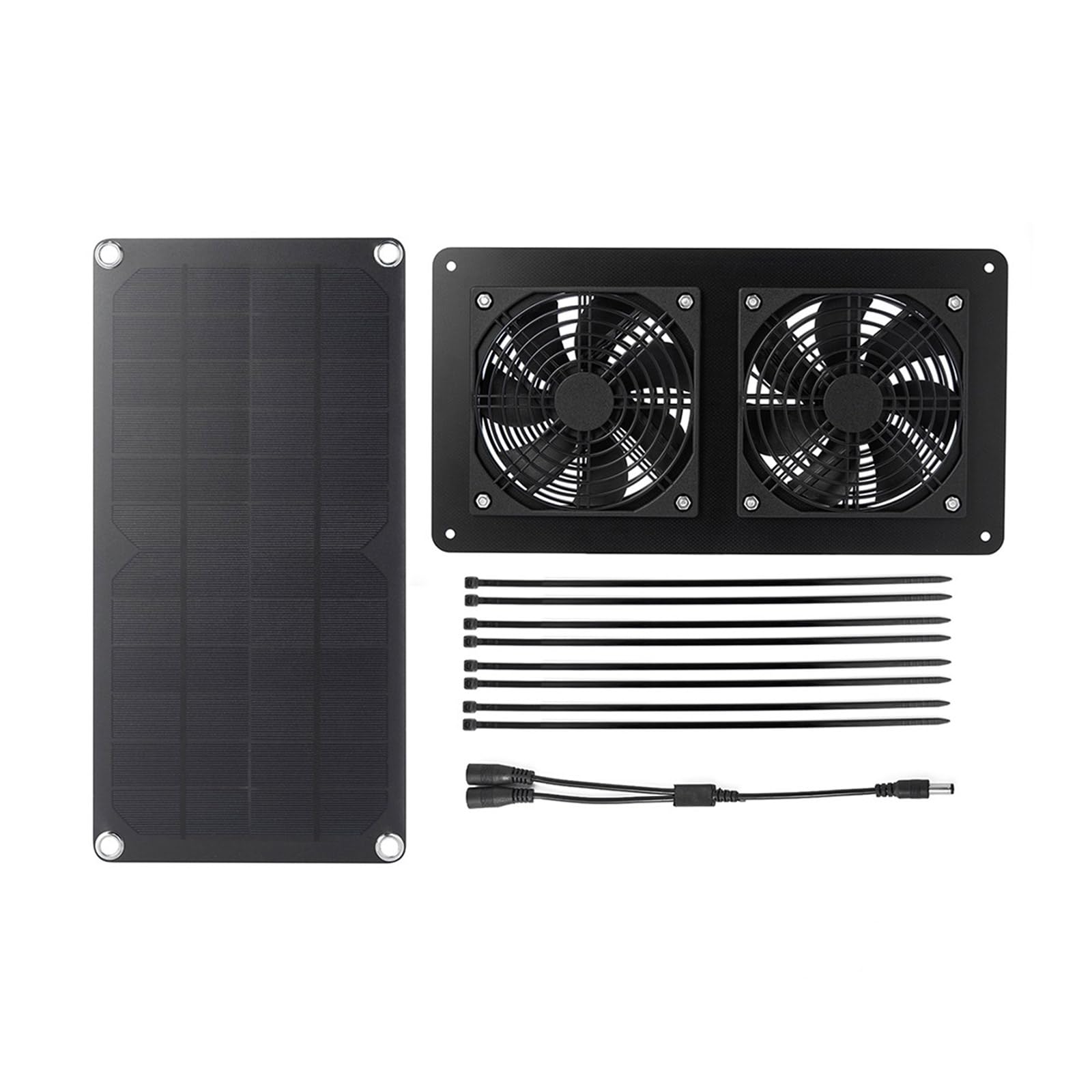 10W Solar Powered Exhaust Fan for Greenhouse, Chicken Dog House Ventilation – Solar Panel Air Extractor Panel Fan Kits Ventilation Shed