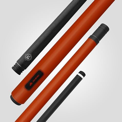 RHINO G-L Pool Cue - Black, Blue, Gray, Orange, Mint, Sliver, White - Wrapless (3/8-8 Joint) - Glass Fiber Shaft, 12.5mm Tip Diameter, Thin Conical Taper. Composite Butt