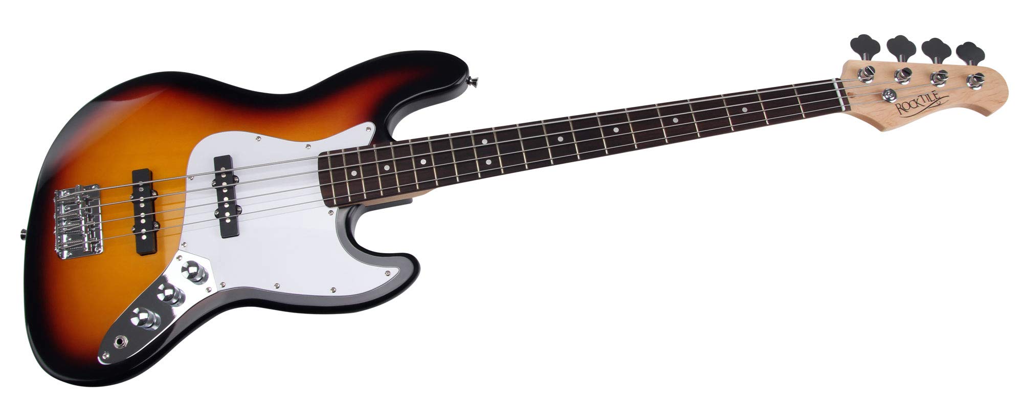 Rocktile Fatboy II SB E-Bass Sunburst - Jazz-Style E-Bass - 2 Single Coil Tonabnehmer - Korpus: Linde - Griffbrett: Palisander - Mensur: 34" Longscale - Sunburst