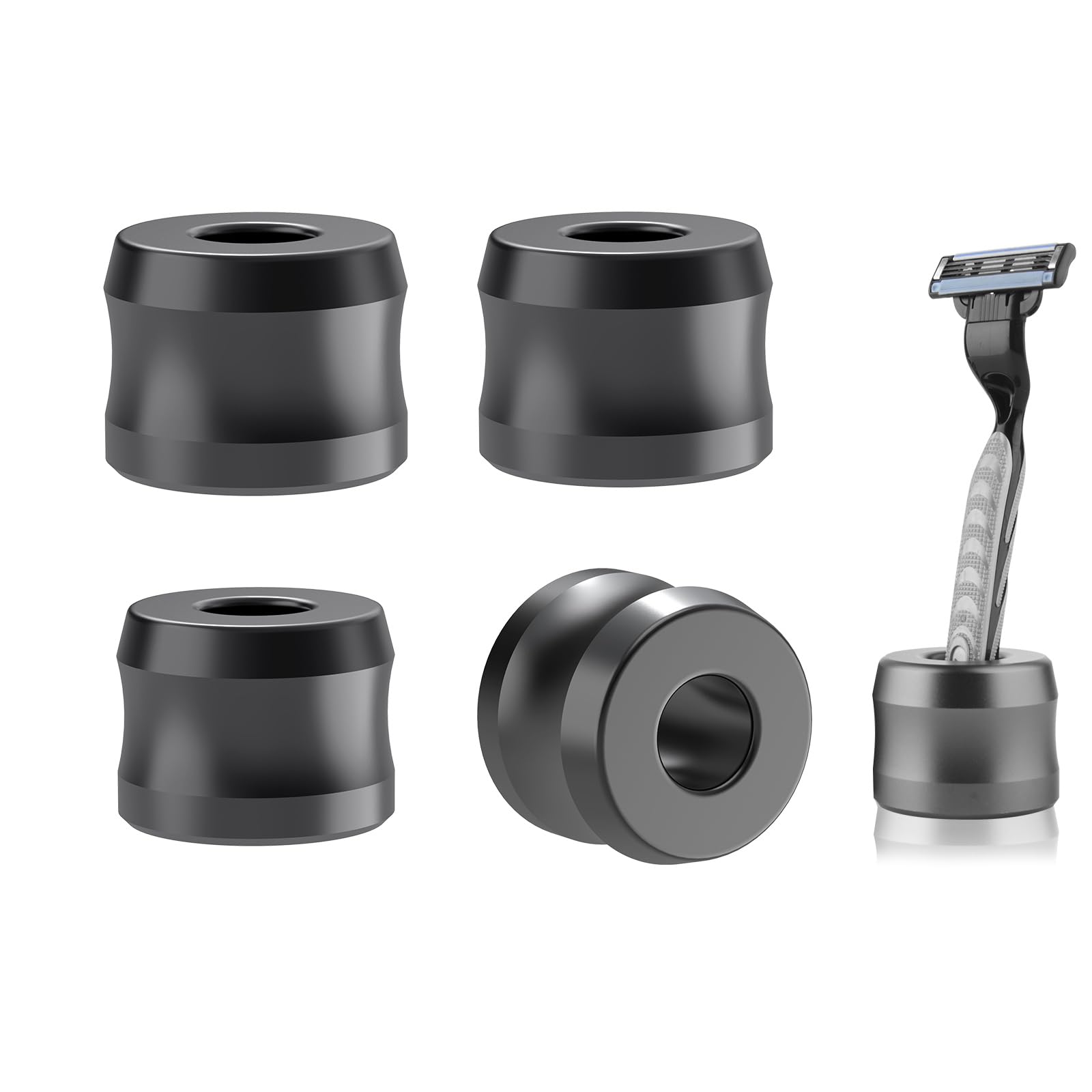 Linkidea Pack de 4 soportes de aluminio para maquinilla y cepillo