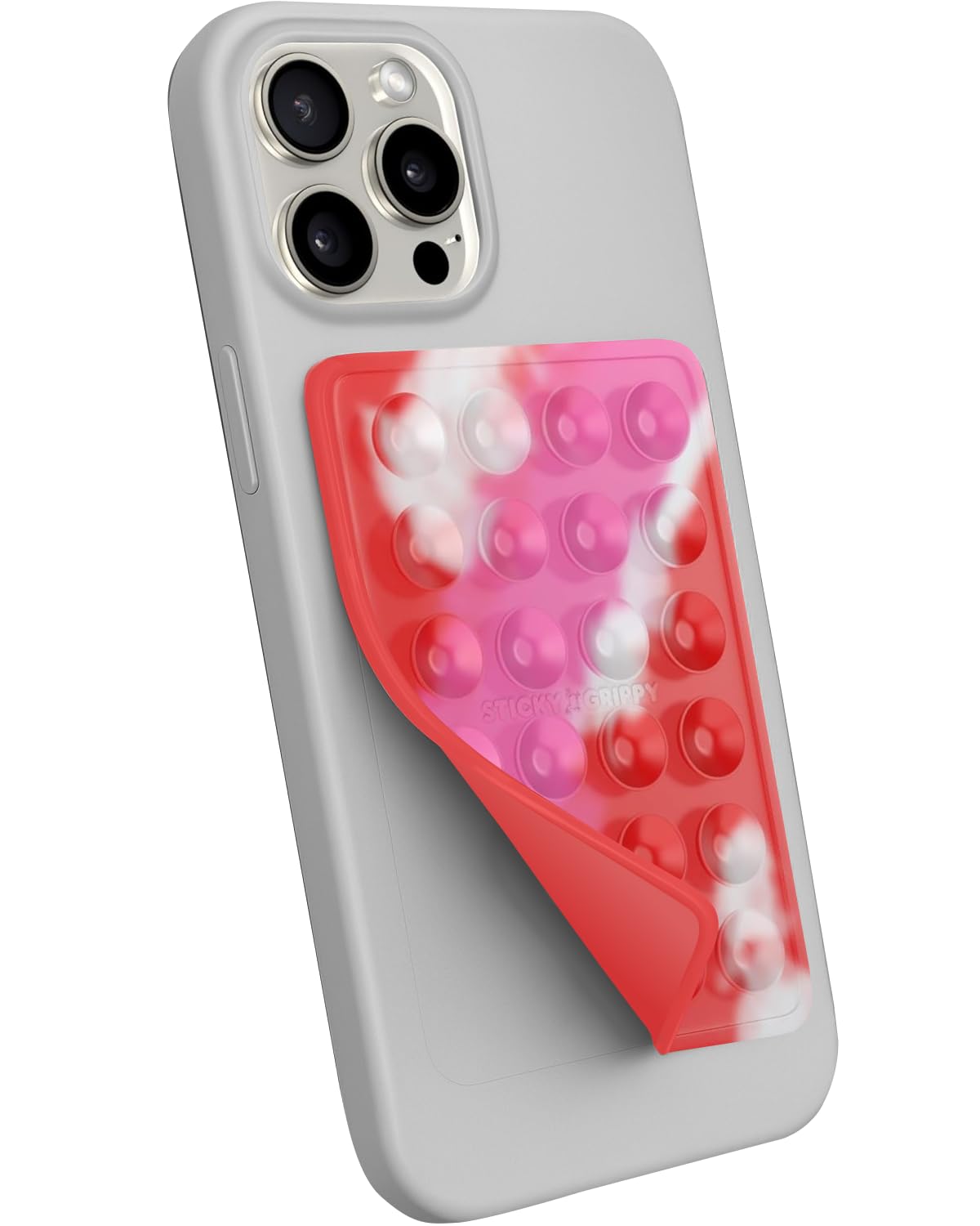 StickyGrippy Suction Phone Case Mount, Sillicon Adhesive Phone Accessory for iPhone and Android, Hands-Free Fidget Toy Mirror Shower Phone Holder,