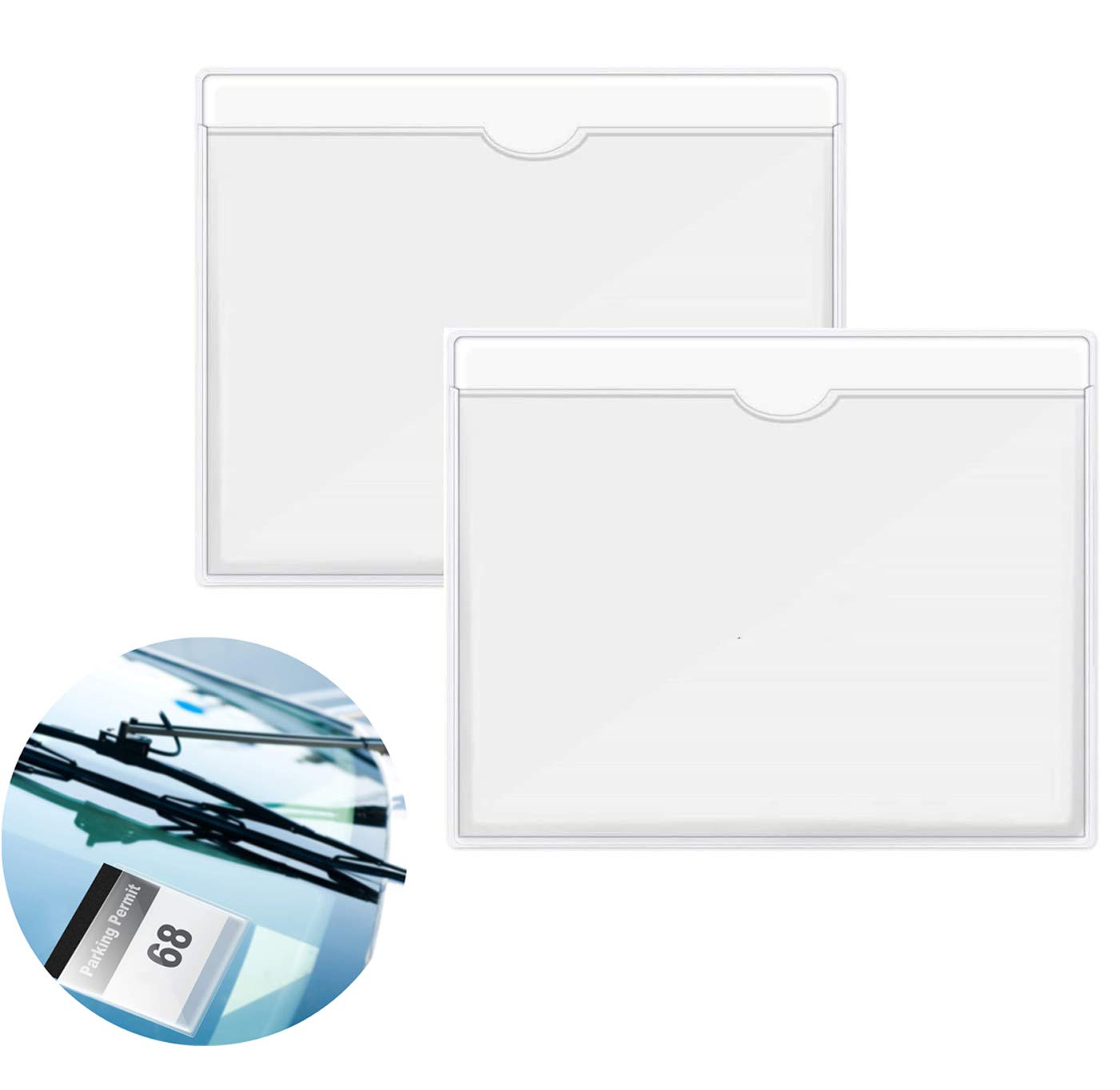 GuaguaSquare Permit Holders Parking Permit Holder Pack of 2, 10.5 x 10.5cm