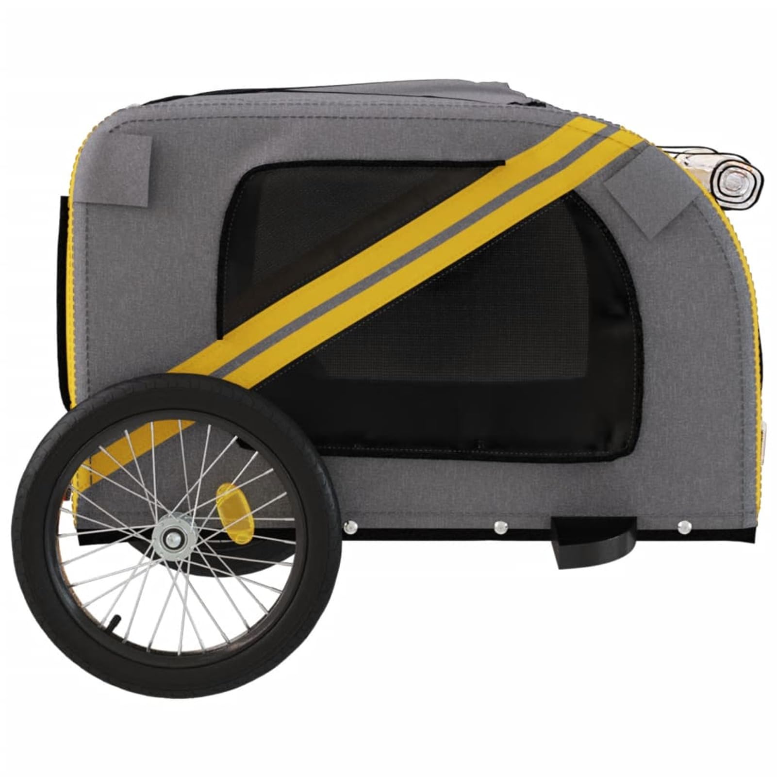 ARKEM Remolque Bicicleta para Perros Hierro Tela Oxford Amarillo Gris Carro para Bicicleta