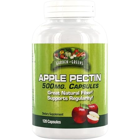 Garden Greens Apple Pectin 500mg, Great Natural Fiber and Supports Regularity, 120 Servings