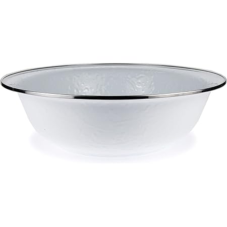 Golden Rabbit Enamelware - Solid White Pattern - 4qt Serving Bowl