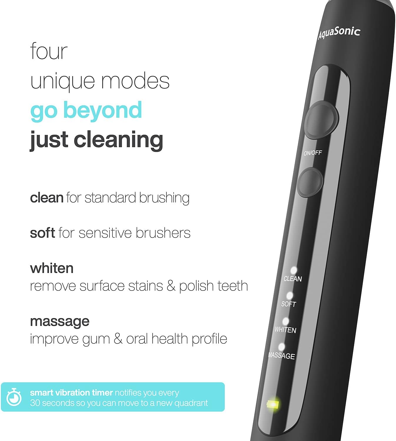 AquaSonic Black Series PRO – Ultra Whitening Toothbrush w UV Sanitizing Base – 4 Modes & Smart Timers – UV Sanitizing & Charging Travel Case – UltraSonic Electric Tooth Brush – 6 Proflex Brush Heads : Beauty & Personal Care