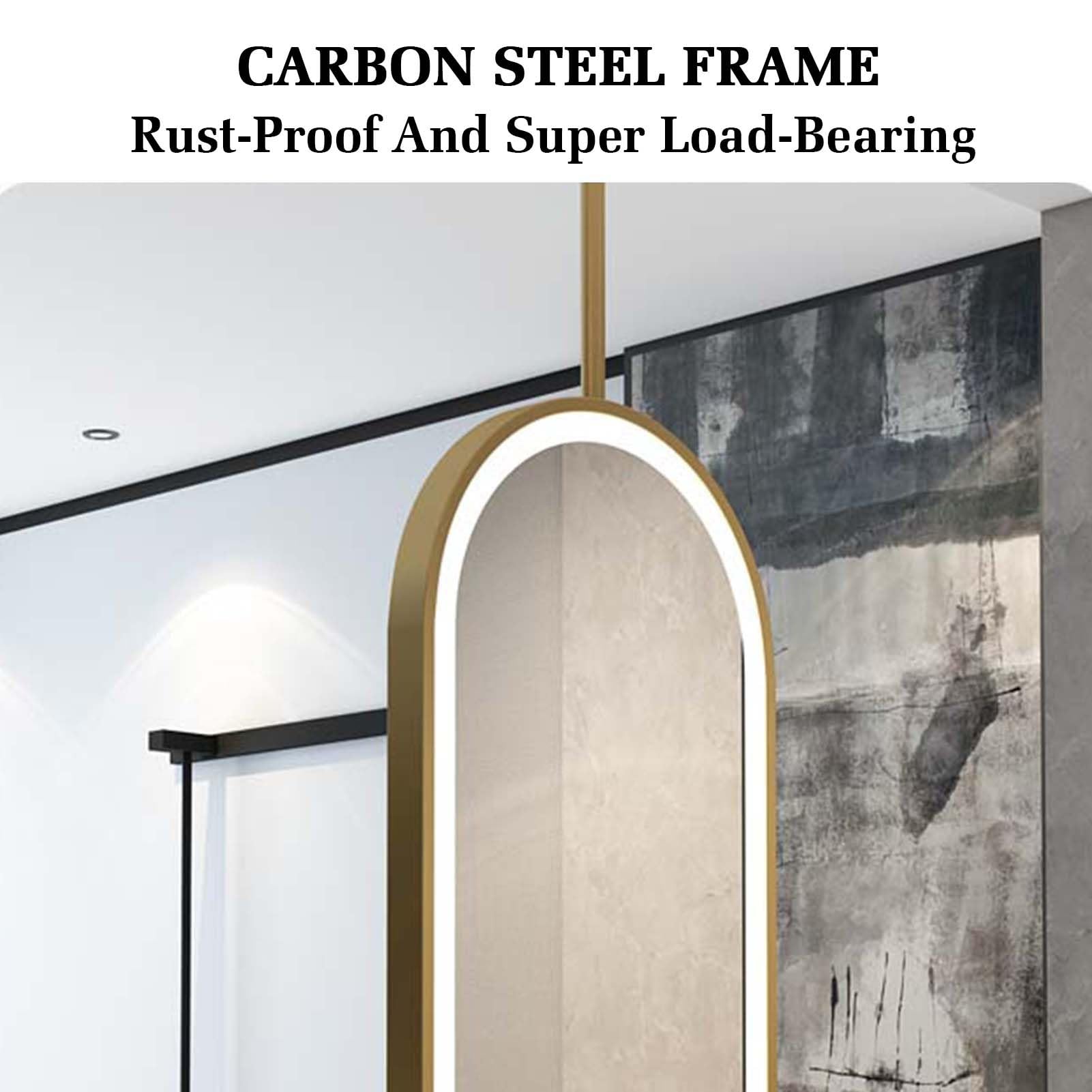 d Specchio da bagno ovale a LED, girevole 40 x 80 cm, da appendere, con luce, per arredamento moderno della casa, furgoni e trucco, decorazione da parete slish e funzionale