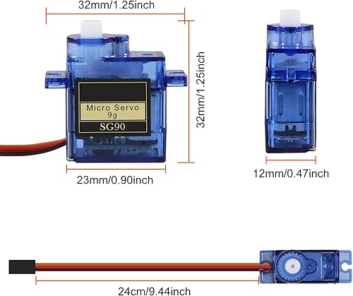 Miniatura 2 de 4 unids SG90 Micro Servo Motor Mini Servo SG90 0.32 oz Servo Kit para RC Helicóptero Avión Coche Barco Robot BrazoManoCaminarServo Puerta Bloqueo