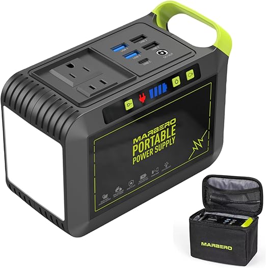 MARBERO Set of Portable Power Station M82 88WH and Waterproof Carrying Case