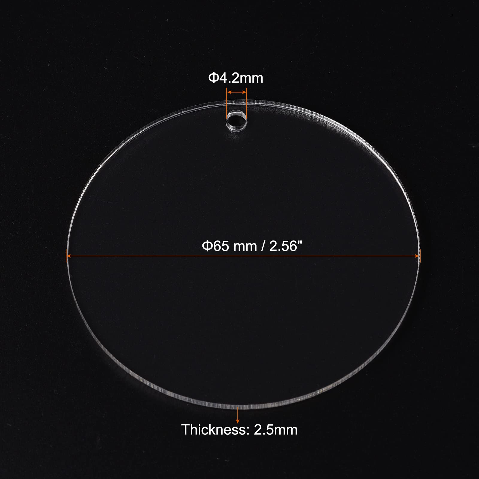 MECCANIXITY PMMA Blank Acrylic Discs 2.5 Inch with 4.2mm Hole for Vinyl Project Pack of 5