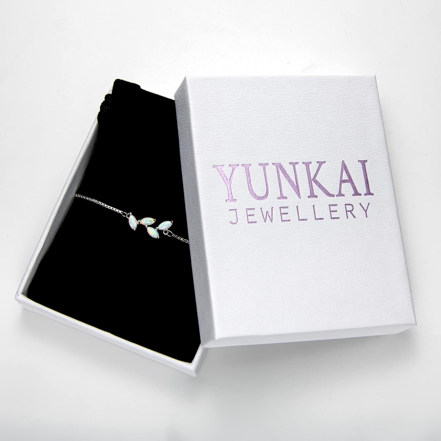 Sterling Silver Opal Bracelet for Women, Dainty Opal Link Bracelet October Birthstone Jewelry Gifts for Her Birthday Anniversary Christmas