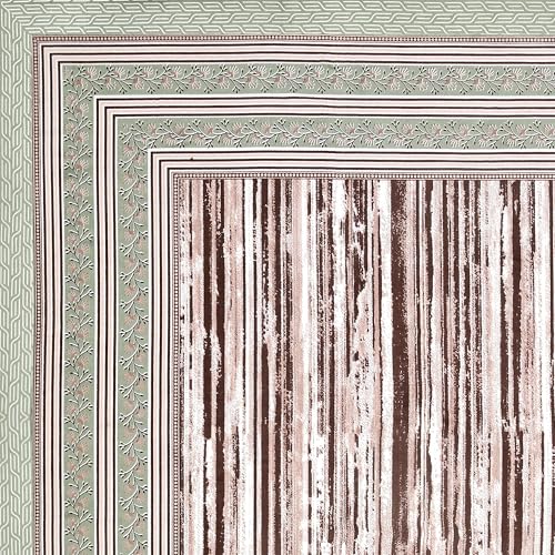 Image of Mafatlal Upvan King Size Cotton Bedsheet Set with Pillow Covers | 144 TC | 90 x 108 Inches | Smooth & Breathable Fabric | Elegant Jaipuri Print | Chocolate